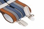 Tan Brown and Blue Striped Trouser Braces