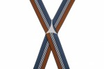 Tan Brown and Blue Striped Trouser Braces