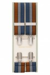 Tan Brown and Blue Striped Trouser Braces