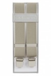 Plain Taupe Trouser Braces With Large Clips