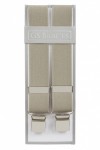 Outlet Non pristine Plain Taupe Trouser Braces With Large Clips
