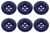 Pack of 6 Blue Trouser Brace Buttons