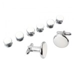 White Dress Shirt Studs and Cufflinks