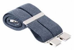 Denim Blue Trouser Braces with Strong Clips 