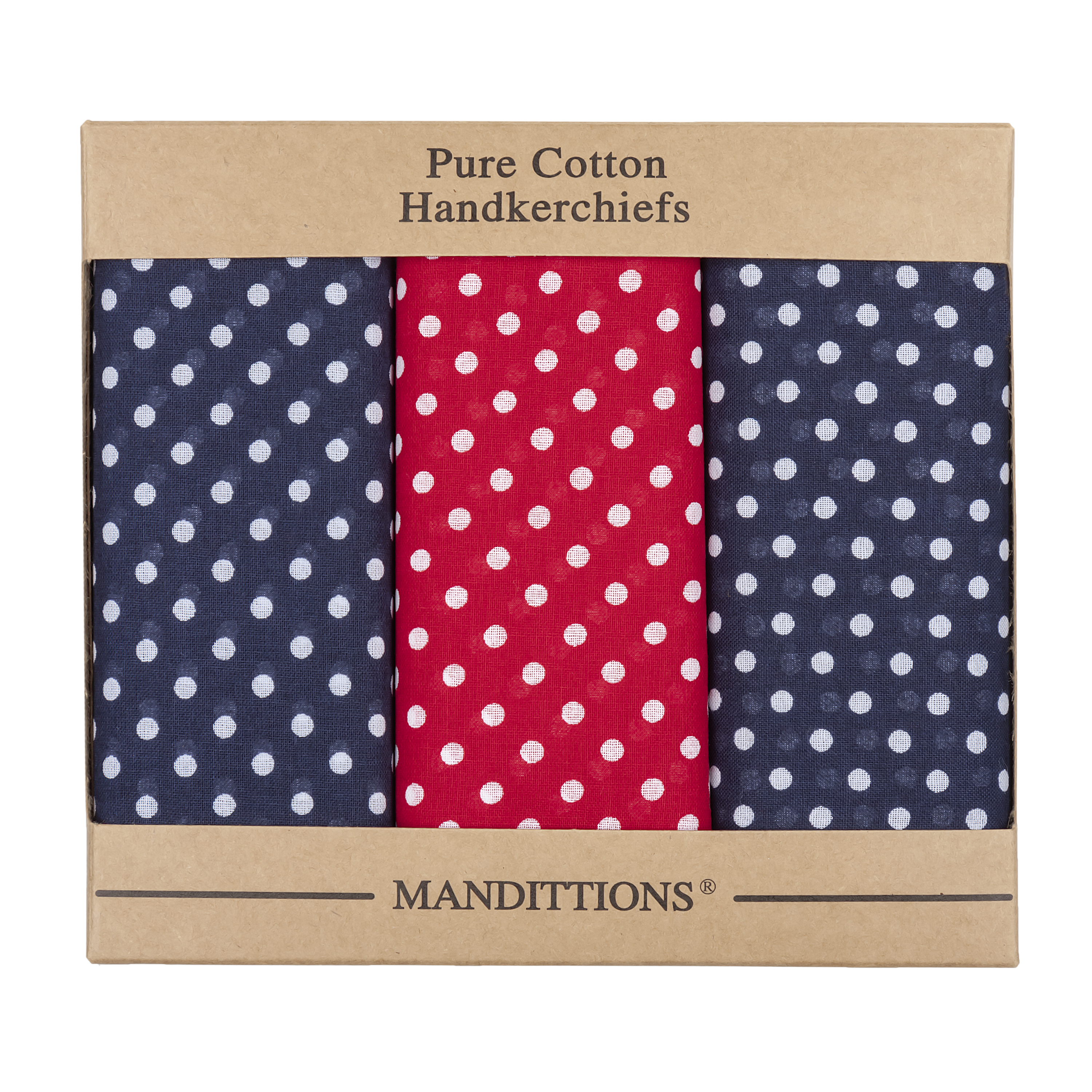 Extra Large Spotted Cotton Blue and Red Handkerchiefs