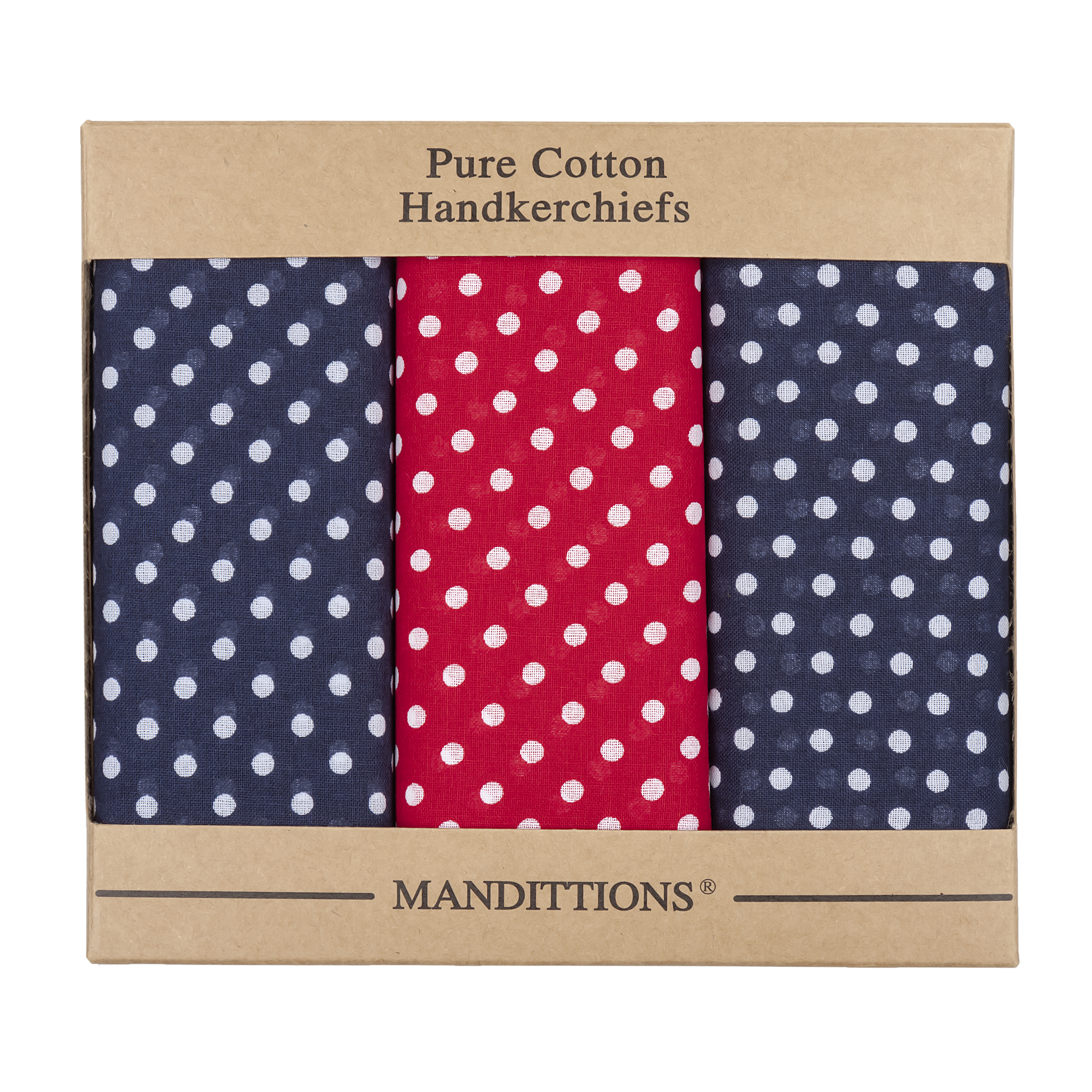 Extra Large Spotted Cotton Blue and Red Handkerchiefs