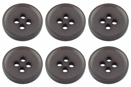 15mm Grey Flat Buttons with 4 Holes