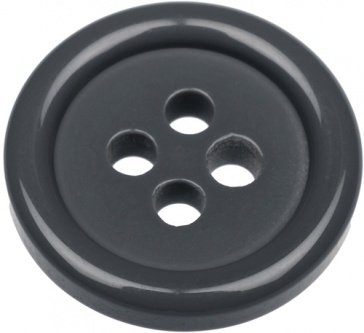 15mm Flat Grey Buttons with 4 Holes
