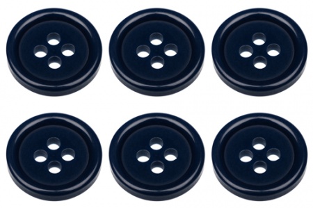 15mm Flat Navy Blue Buttons with 4 Holes