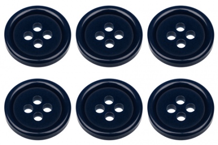 15mm Flat Navy Blue Buttons with 4 Holes