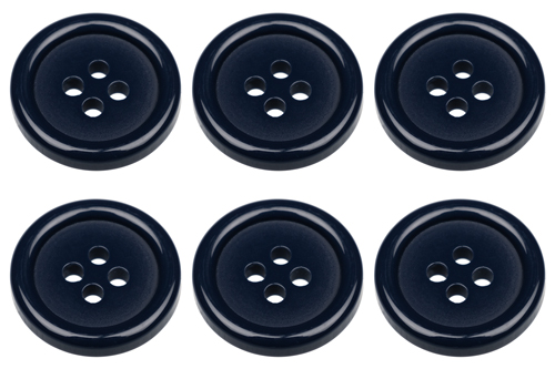 18mm Flat Blue Buttons with 4 Holes