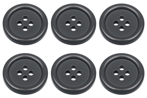 18mm Flat Grey Buttons with 4 Holes