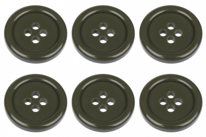 18mm Flat Olive Green Buttons with 4 Holes