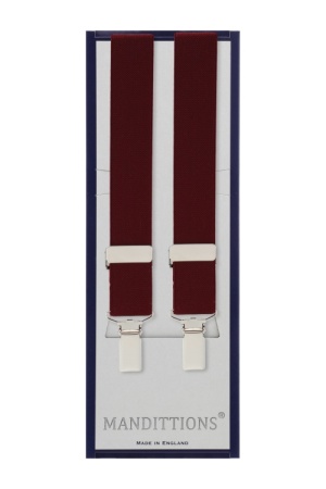 25mm Slim Burgundy Trouser Braces