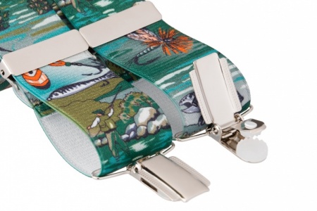 Angling Fishing Scene Trouser Braces