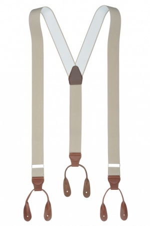 Beige Button On Trouser Braces