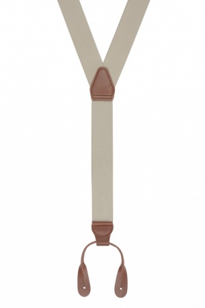 Beige Button On Trouser Braces