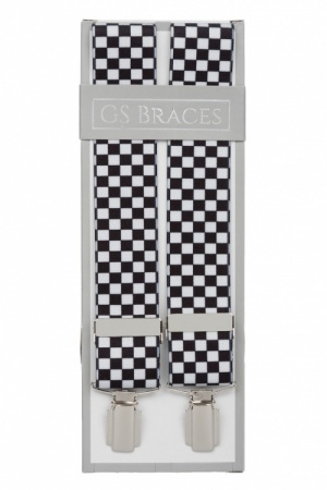 Black and White Checkered Braces