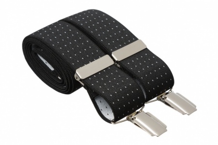 Black Suit Trouser Braces With White Dots