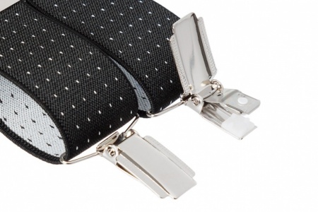 Black Suit Trouser Braces With White Dots