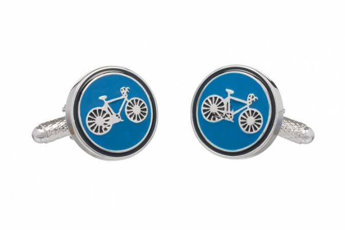 Blue Bicycle Cufflinks