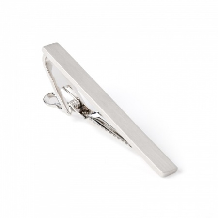 Brushed Silver Tie Clip