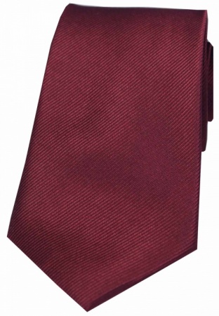 Burgundy Wine Ribbed Plain Silk Tie