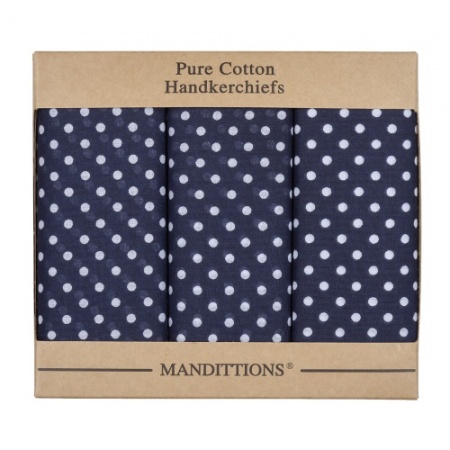 Extra Large Navy Blue Spotted Hankies