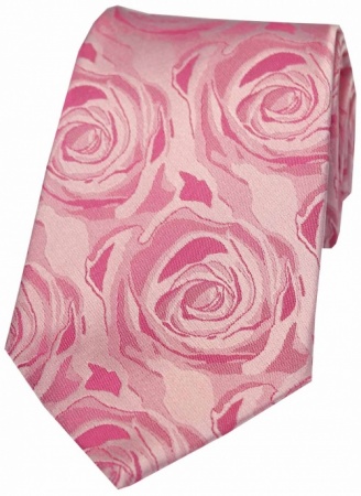 Fuchsia Pink Wedding Rose Silk Tie