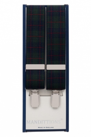 Green and Blue Tartan Trouser Braces