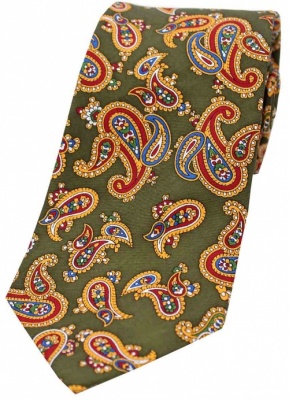 Green Paisley Silk Tie