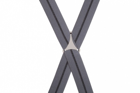 Grey Trouser Braces With Large Strong Clips
