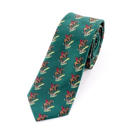 Green Huntsman Tie with Horse and Hound