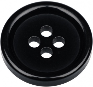 18mm Flat Black Buttons Round 4 Holes 28 Ligne - Gents Shop