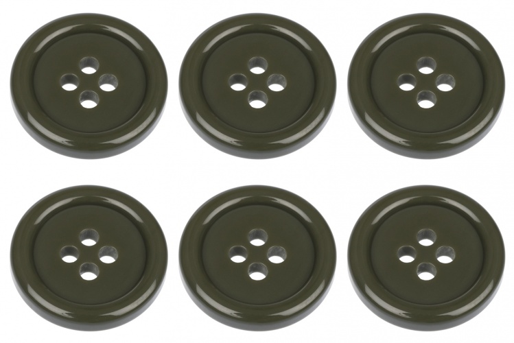 18mm Flat Olive Green Buttons with 4 Holes