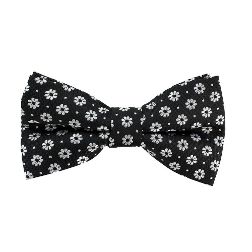 floral bow tie black