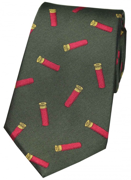 Dark Green Shotgun Cartridge Tie - Gents Shop
