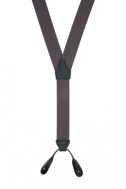 Dark Grey Button on Trouser Braces Gents Shop