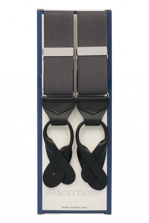 Men039s 35mm Wide Suspenders 6 Buttons Adjustable Elastic Leather Braces  Trousers  eBay