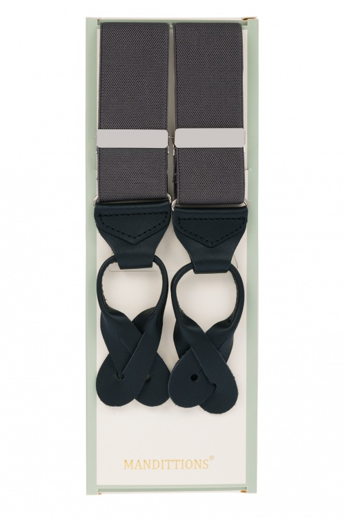 Dark Grey Button on Trouser Braces Gents Shop