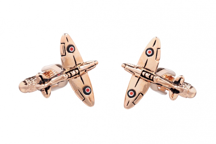 Spitfire Fighter Plane Cufflinks with Roundel in GS Cufflink Box