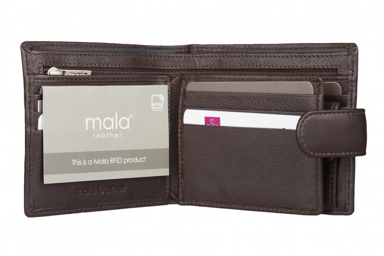 Brown Mala Leather RFID Wallet 1275 - Gents Shop