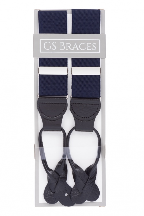 Blue Adjustable Braces Trouser YBack Clip On Suspenders for Men and Women