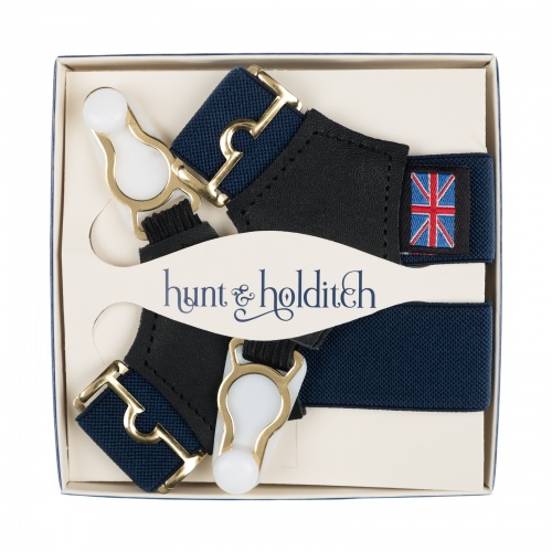 Navy Blue Sock Suspenders Mens Sock Garters Gents Shop