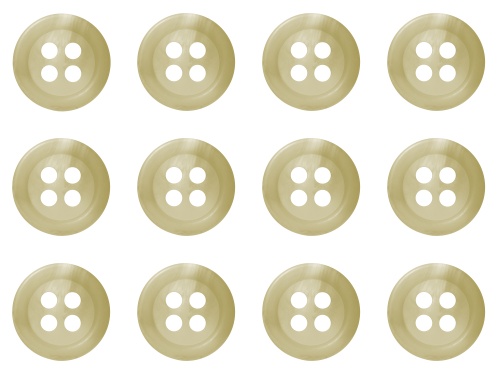 Pack of 12 Cream Mock Horn Shirt Buttons 11mm