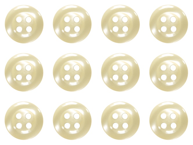 Pack of 12 Natural 18L 11mm Shirt Buttons - Gents Shop