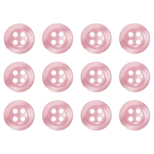 Pack of 12 Pink Shirt Buttons 11mm 4 Hole