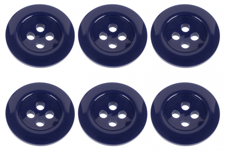 Pack 6 Sew On Blue Trouser Brace Buttons - Gents Shop