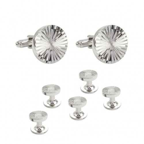 Silver Dress Shirt Studs and Cufflinks Gents Shop