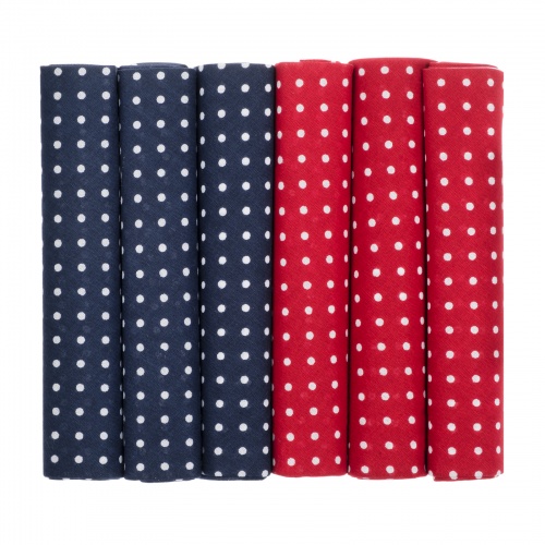 Spotted Hankies 3 Navy Blue and 3 Deep Red Gents Shop